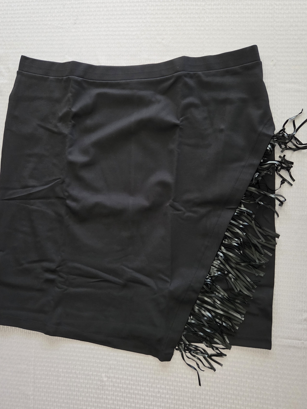 Colleen Lopez Ponte Knit Skirt with Fringe Trim-Size 3X